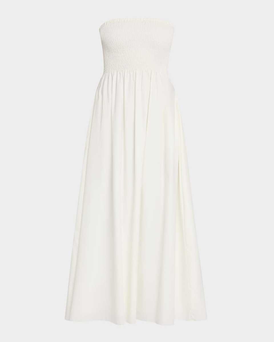 Jamie Strapless Linen Midi Dress